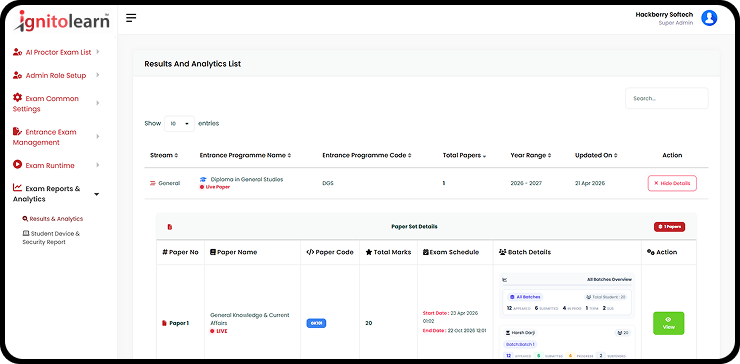Results and Analytics Summary Report